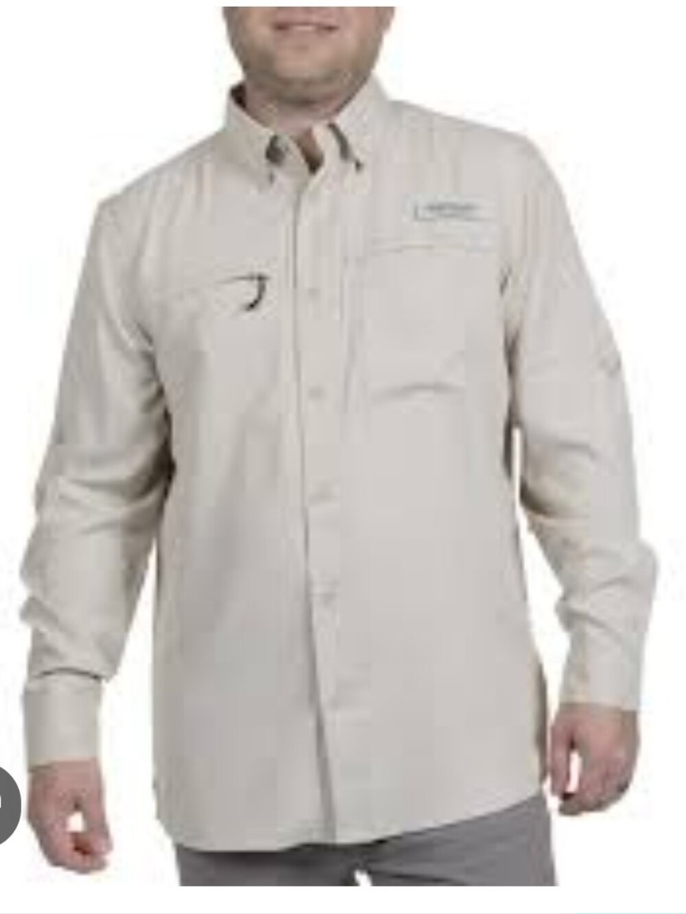 Realtree Men's Lightweight Button-Up Shirt Jacket in Light Khaki